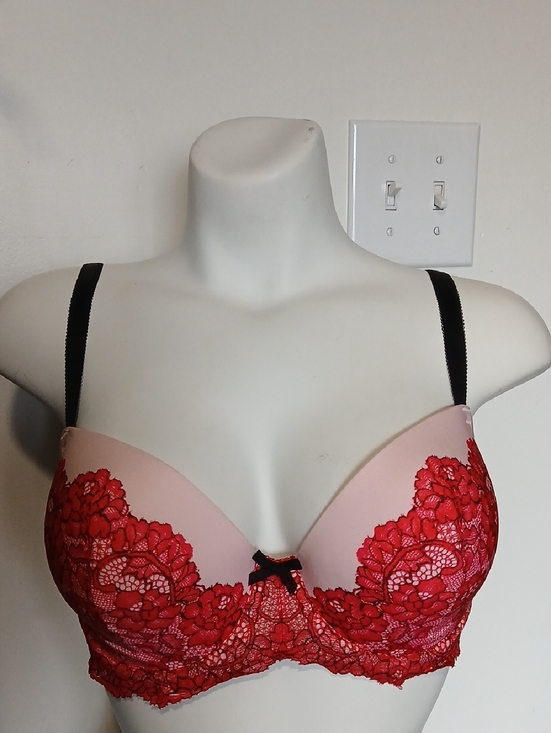 Victoria's Secret Other - Victoria's Secret Pink, Red, & Black Sexy Dream Angels Lined Demi Faux Lace Bra